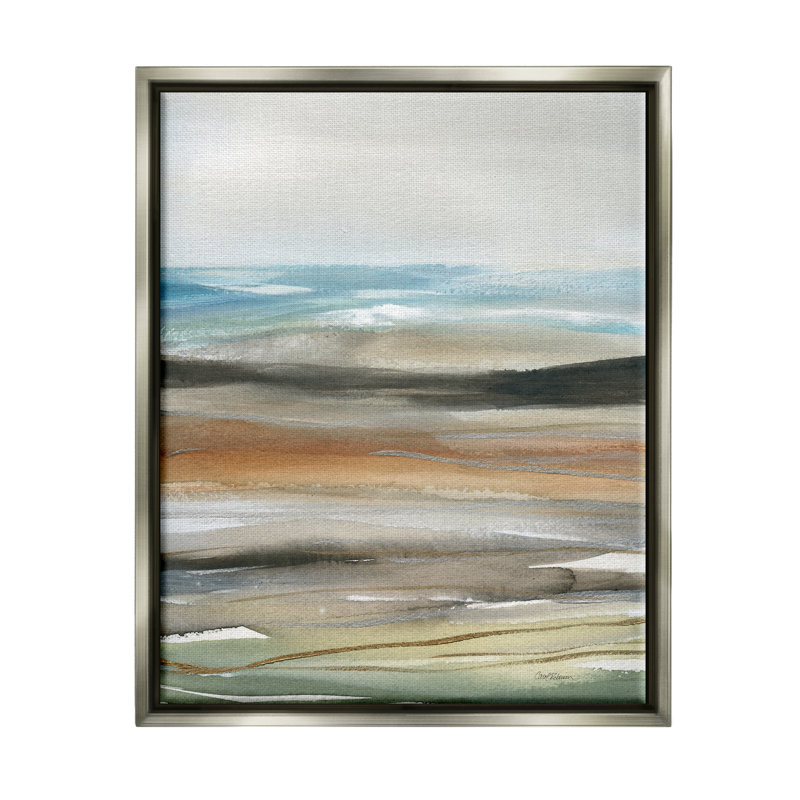 Peinture abstraite de paysage par Carol Robinson, peinture, H 21 po x l 17 po x P 1,7 po, Cadre flottant gris lustré