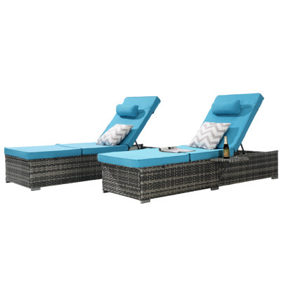 2 Patio Chaise Lounges. , Breathable Cushion, Outdoor Pool Chairs, Gray Recliner . Foam Rust- Frame, Backyard Pe , Adjustable