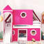 Lit mezzanine simple avec glissoire, tente et tour rose, rose