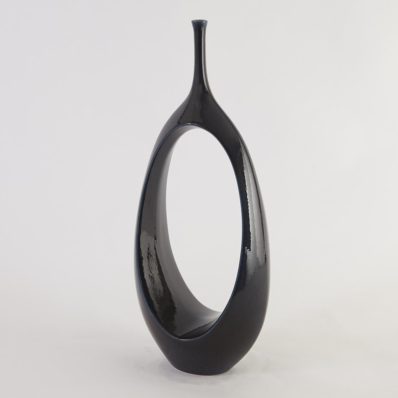 Open Oval Ring Vase-Celestial, Celestial, 22" H x 9.5" W x 5.25" D