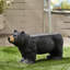 Banc d'ours en béton pour décoration extérieure, noir mat - Aucun assemblage requis, 80 cm L x 28,5 cm P x 42 cm H. Design enchanteur en béton.