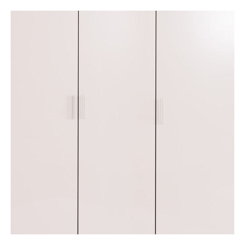 Cavanagh 3 Door Manufactured Wood Wardrobe, Gloss White/Matte Black Oak