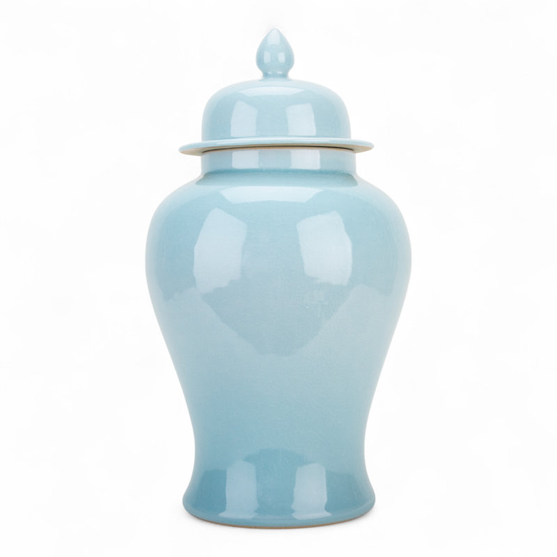 Light Blue Lidded Porcelain Jar, Blue