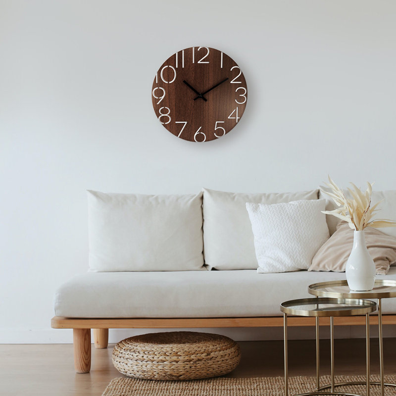 Wood Wall Clock, Dark Brown