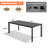 71.4’‘ L Rectangular Outdoor Dining Table with Umbrella Hole and Aluminum Frame  -571346935-571346888