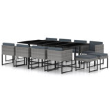 Rectangular 12 - Person Dining Set with Cushions