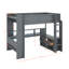 Lit mezzanine pleine grandeur avec bureau, lit mezzanine en bois avec ports USB, lumières DEL, lit mezzanine avec tablettes multi-rangements