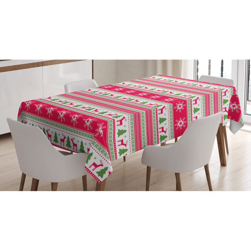 Geometric Christmas Tablecloth, 84" x 60"