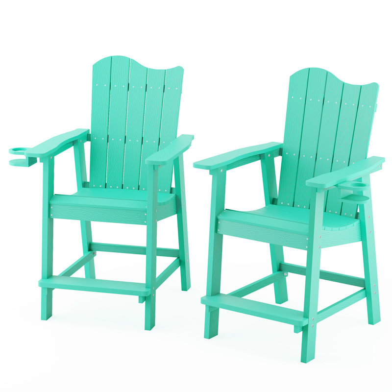 Chaise Adirondack en plastique Calynne, Vert clair