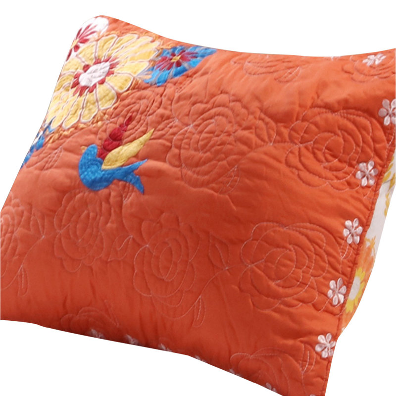 King Size Multicolor Embroidered Cotton Polyester Pillow Sham