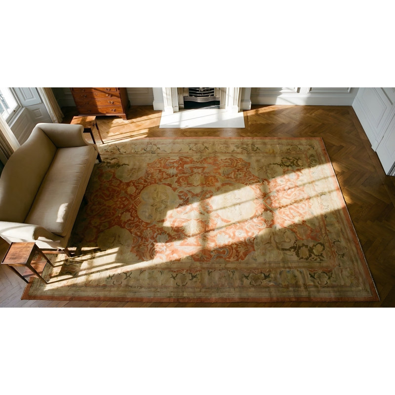 Tapis antique antique grand médaillon noué Amritsar