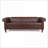 Sofas Couches, 83.66 Inch Traditional Square Arm 3 Seater Sofa with Removable Cushions | Dark Brown | PU