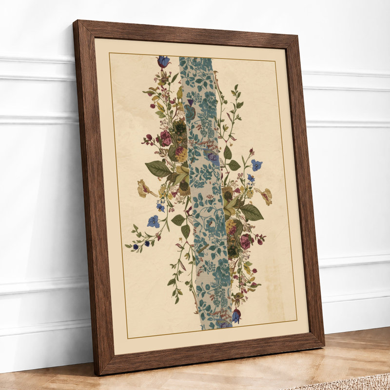 Climbing Vine In Bloom Botanical - Print, Walnut, A4 - 29.7 x 21.0 cm
