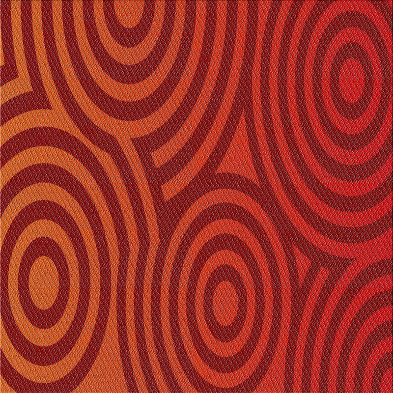 Tapis rouge tissé à la machine, Carré 5 pi