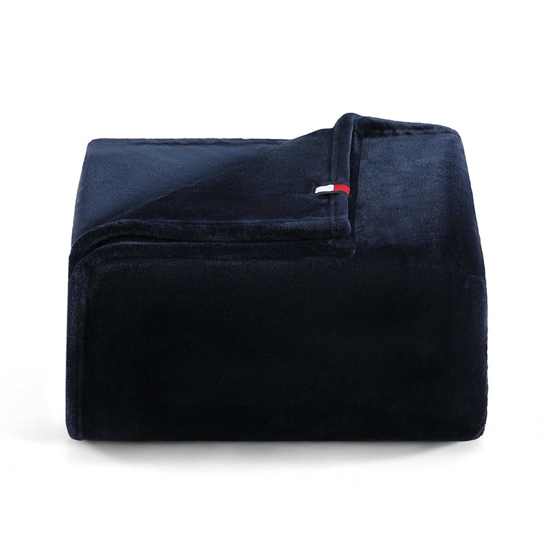 Couverture marine Tommy Hilfiger, Grand lit, Marine