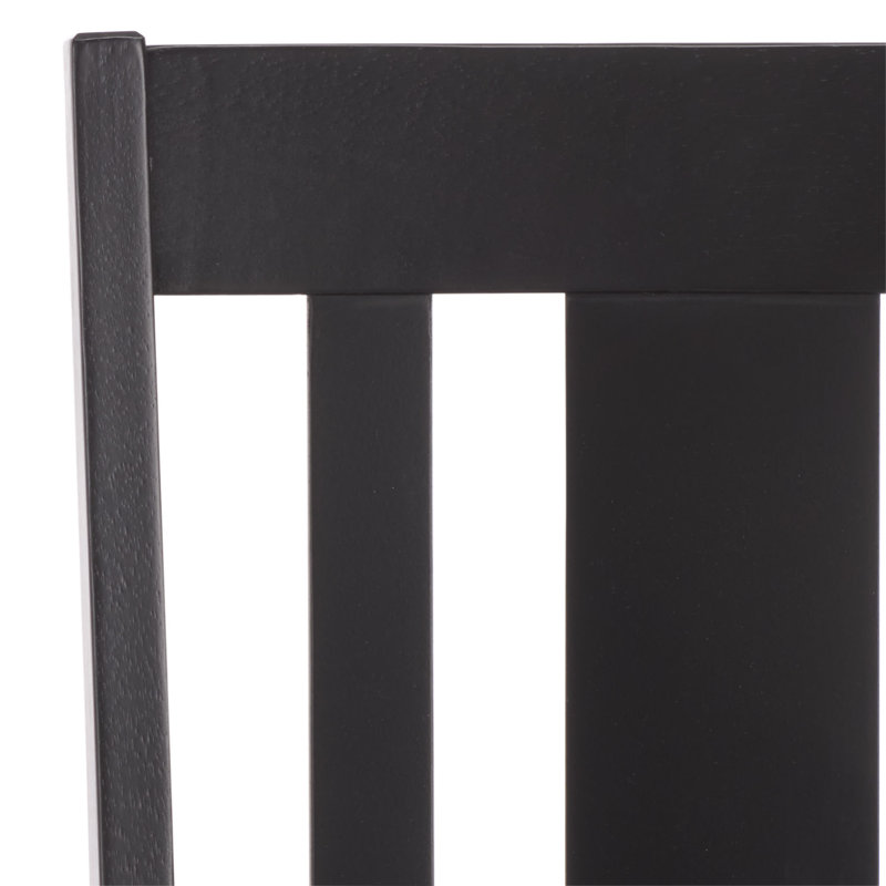Caria Sam Slat Back Side Chair, Black
