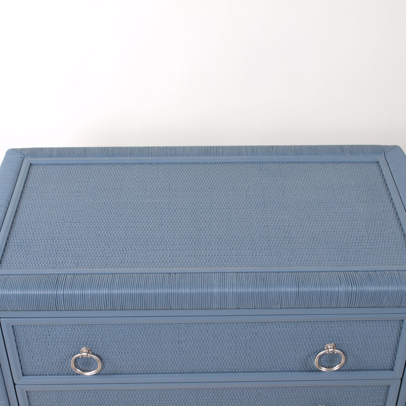 Commode 3 tiroirs Warwick, Nickel satiné, Océan