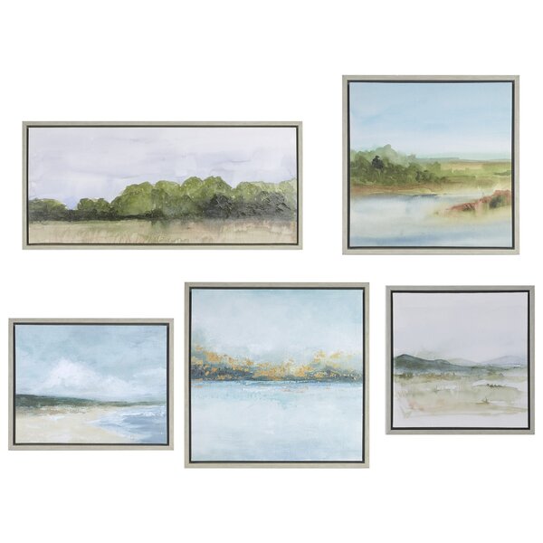 Martha Stewart Vista Abstract Landscape 5-piece Gallery Canvas Wall Art ...