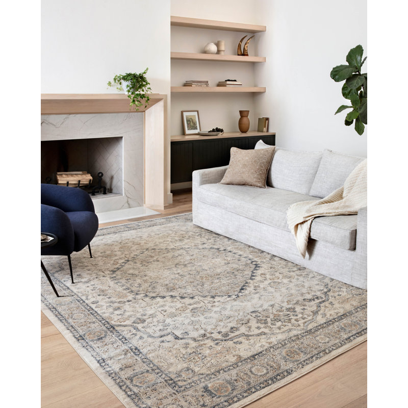 Tapis oriental naturel / gris Sagefield, Rectangle 11 pi 6 po x 15 pi