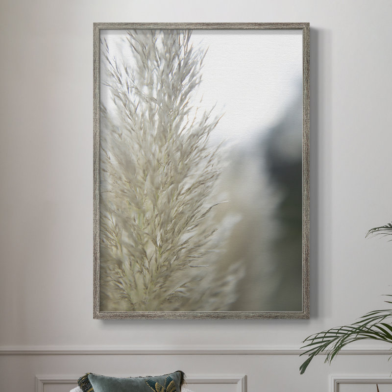 «Subtle Graminées IV», reproduction encadrée - bois massif, H 15 po x l 12 po