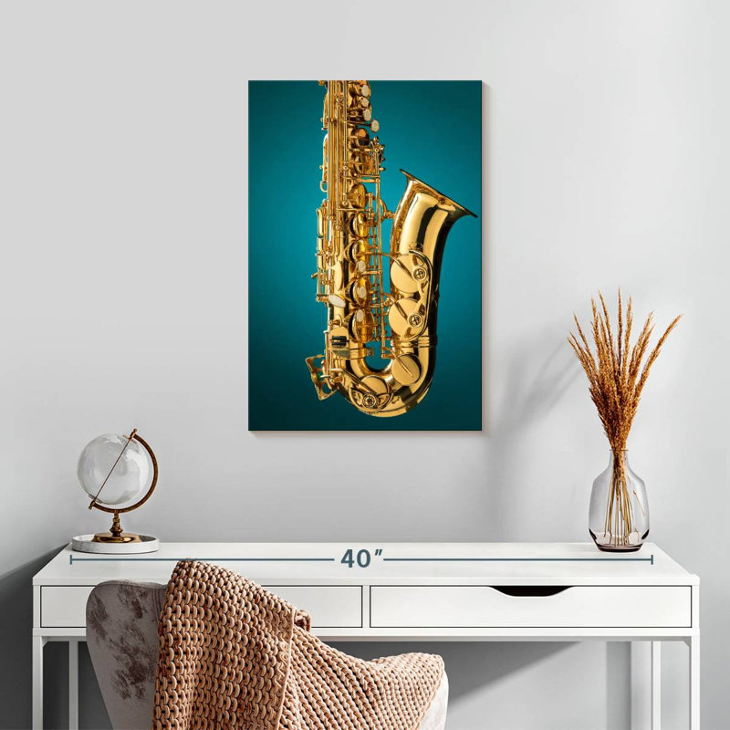 Abarca Golden Alto Saxophone, H 24 po x l 16 po