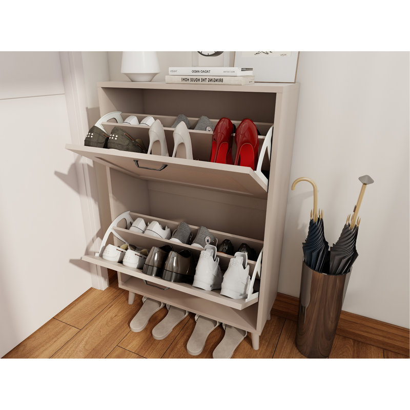 Étagère à chaussures à 2 niveaux pour vestibule - Organisateur de rangement pour chaussures stable et spacieux, conception facile d'accès, pouvant contenir jusqu'à 12 paires