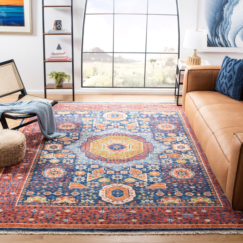 Hand Knotted Wool And Cotton Southwestern Rug, Rectangle 9' x 12'