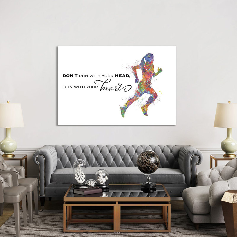Runner Female Quote II by Genefy Art - Wrapped Canvas Print, 152.5 cm H x 101.5 cm W