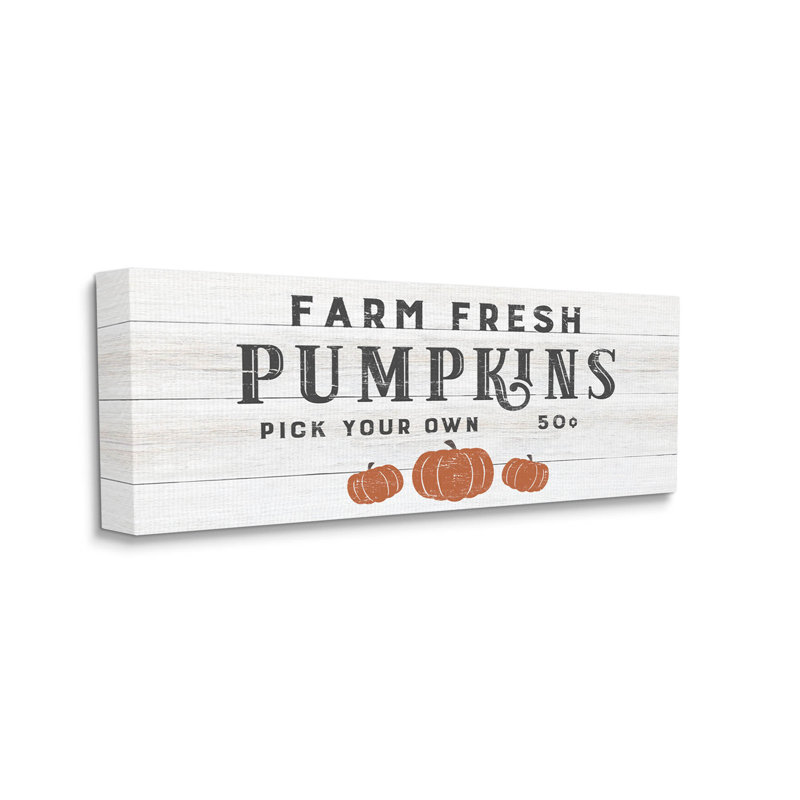 «Farm Fresh Pumpkins Country Sign», art mural par CAD Designs, H 17 po x l 40 po x P 1,5 po