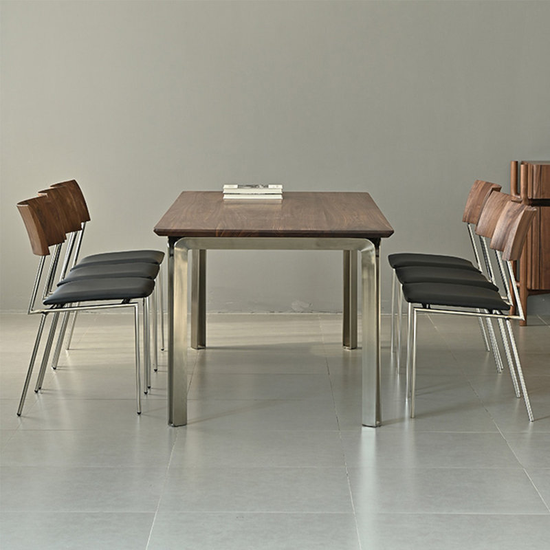 High quality solid wood table set, 29.52"H x 86.61"L x 37.4"W