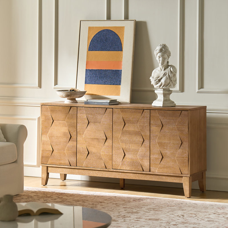 Buffet Isabele Modern l 60 po avec pieds en bois massif, Dérive en mer