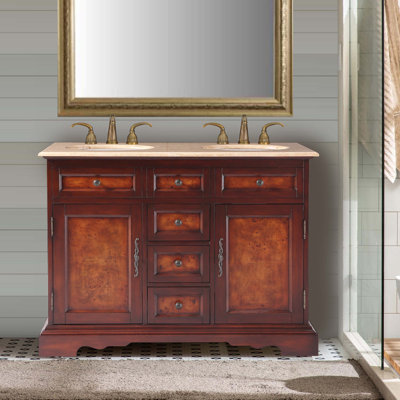 Alcedo 48'' Double Bathroom Vanity with Stone Top