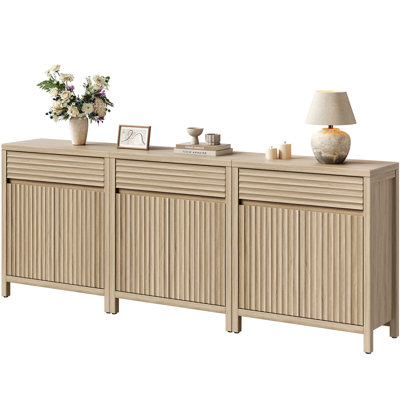 29.1''W Modern Fluted Elegance Sideboard Buffet Cabinet With 1 Drawer And 2 Adjustable Shelves