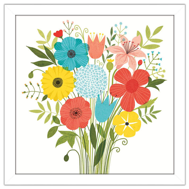 « seaside bouquet i », impression sur toile, H 21,5 po x l 21,5 po x P 0,75 po, Cadre blanc