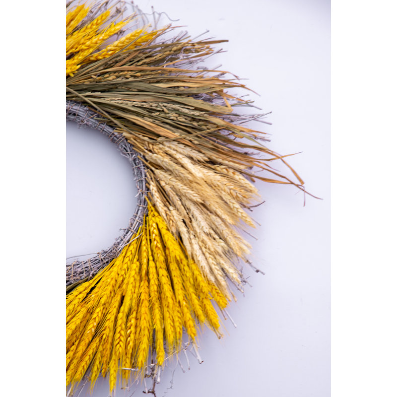 Handcrafted Faux Wheat 22'' Wreath