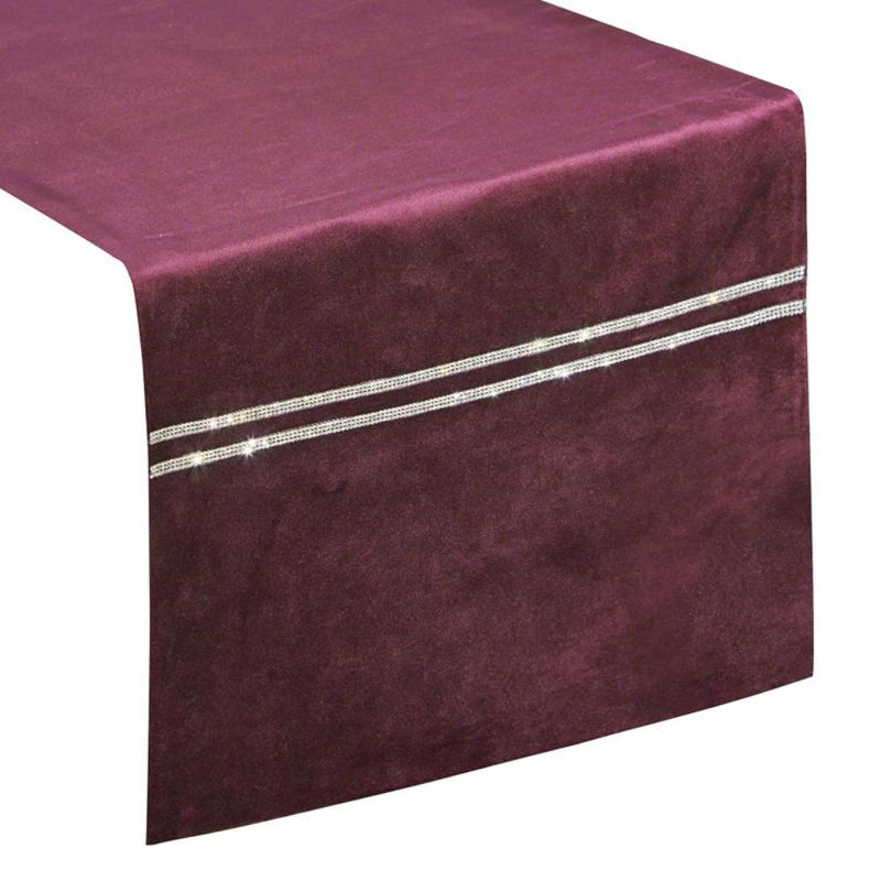 Glen 35X180 Cm Cream Tablecloth, Wine, 35cm W x 180cm L