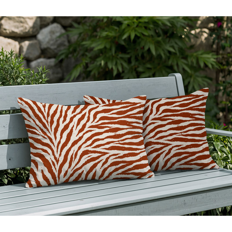 Oreiller réversible Jay Zebra, 20x14, Orange brûlé