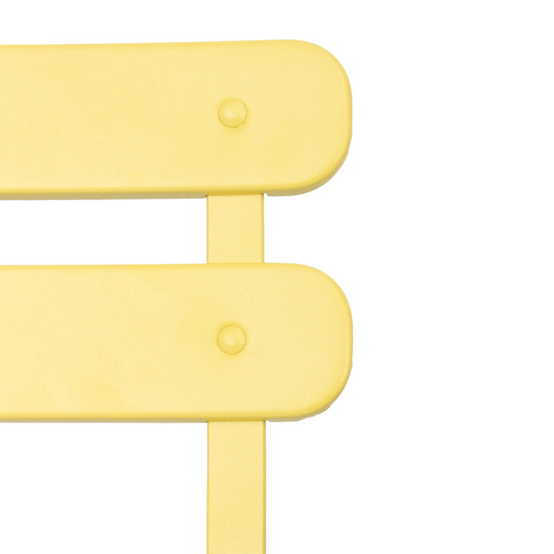Chaise de bistro jaune 3 pièces, structure en métal avec structure en acier rouille, moderne et pliable pour optimiser l'espace, facile à nettoyer, table à coussins, finition, portabilité,