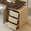 Bureau rectangulaire en bois manufacturé brun noisette + beige-120331667-120331666
