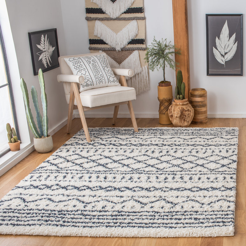 Develin Performance Chevron Rug, Rectangle 5'1" x 7'6", Ivory/Slate