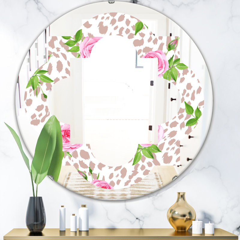 Miroir mural 4 pièces Fourfoil Leopard, H 23,6 po x l 23,6 po