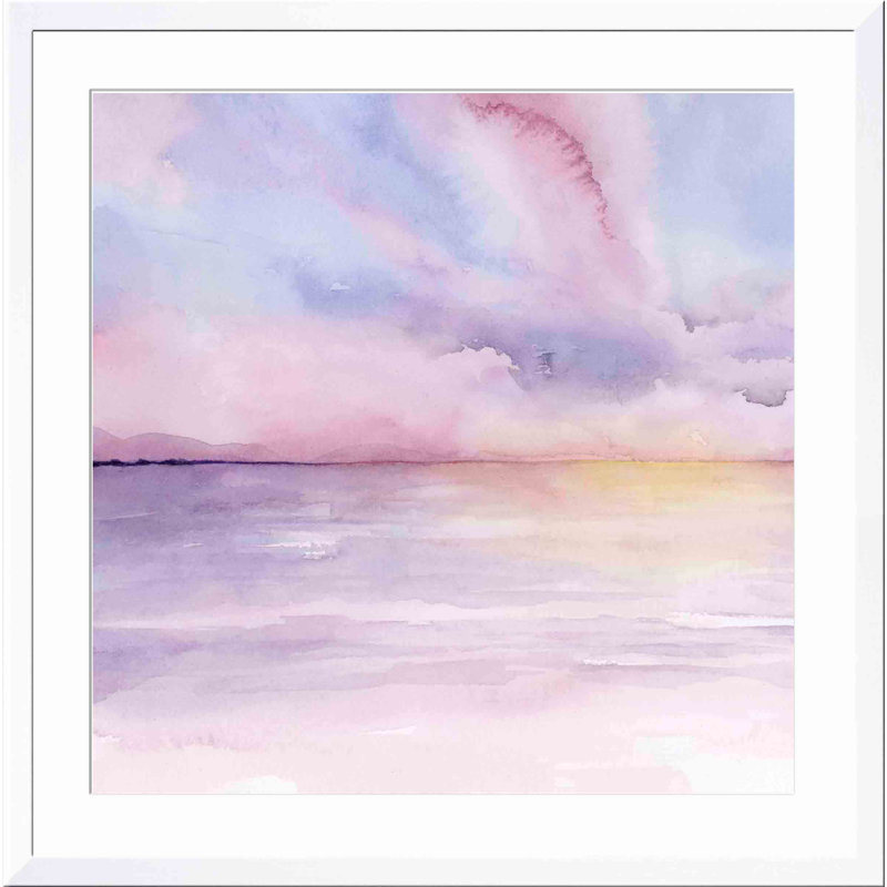 «Pale Sunset I» par Grace Popp - peinture encadrée, Blanc, H 12 po x l 8 po