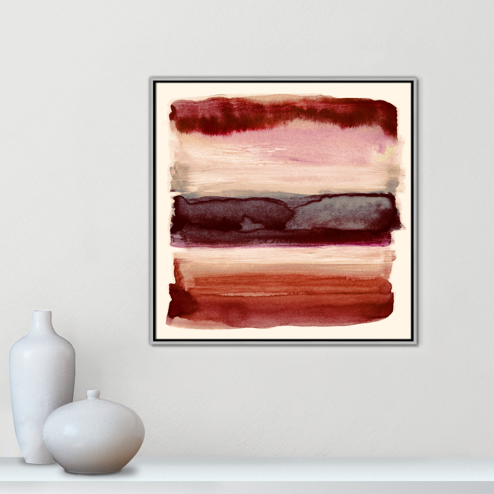 Burgundy Sky II Print by Nan, 31.5" H x 31.5" W, Silver