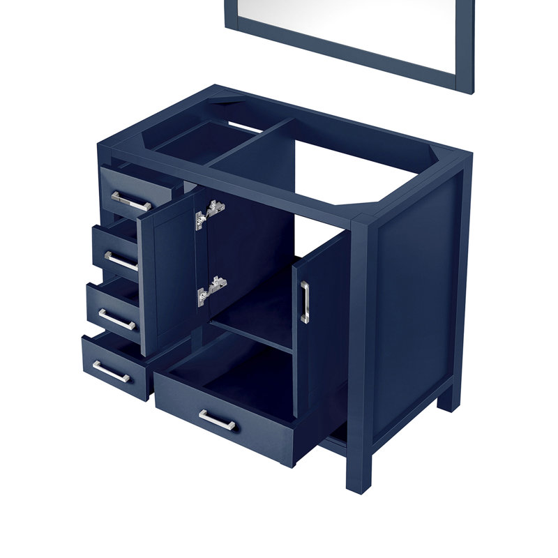 Meuble-lavabo l 36 po x P 22 po, décalé à droite et miroirs 34 po, Marine