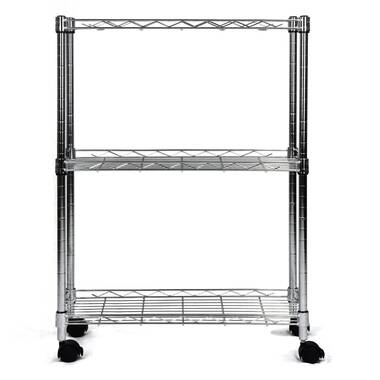 4 Tier Multi Purpose Wire Storage Rack in Chrome - Wire Shelf Additions