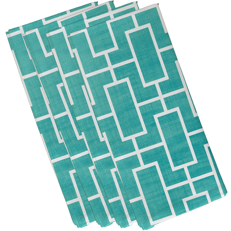 Caleb-Jay Polyester Geometric Square Napkin, Teak