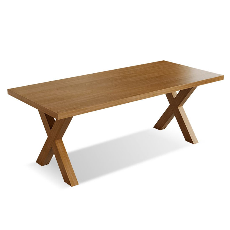 Table de salle à manger rectangulaire en bois massif brun, 29.53"H x 78.74"L x 31.5"W