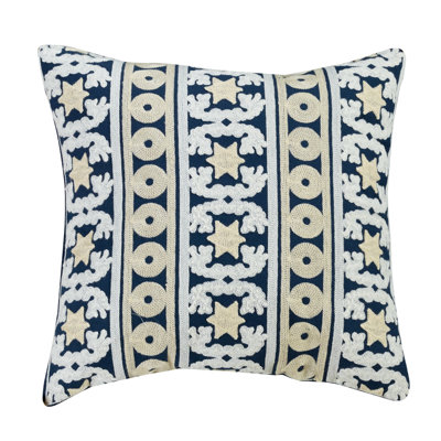 Taina Embroidered Cotton Blend Throw Pillow