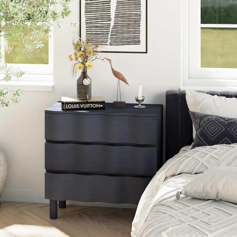 Commode 3 tiroirs Modern, Noir
