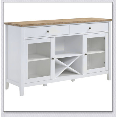 Buffet rustique et moderne à 2 portes avec rangement spacieux, pour un décor campagnard et côtier.